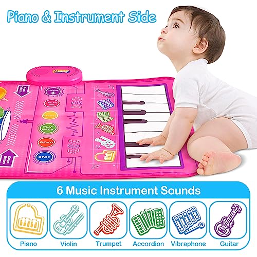 1 2 3 Year Old Girl Birthday Gift Toys, 2 in 1 Musical Toys FLYART-2-1TOY PINK - Like New
