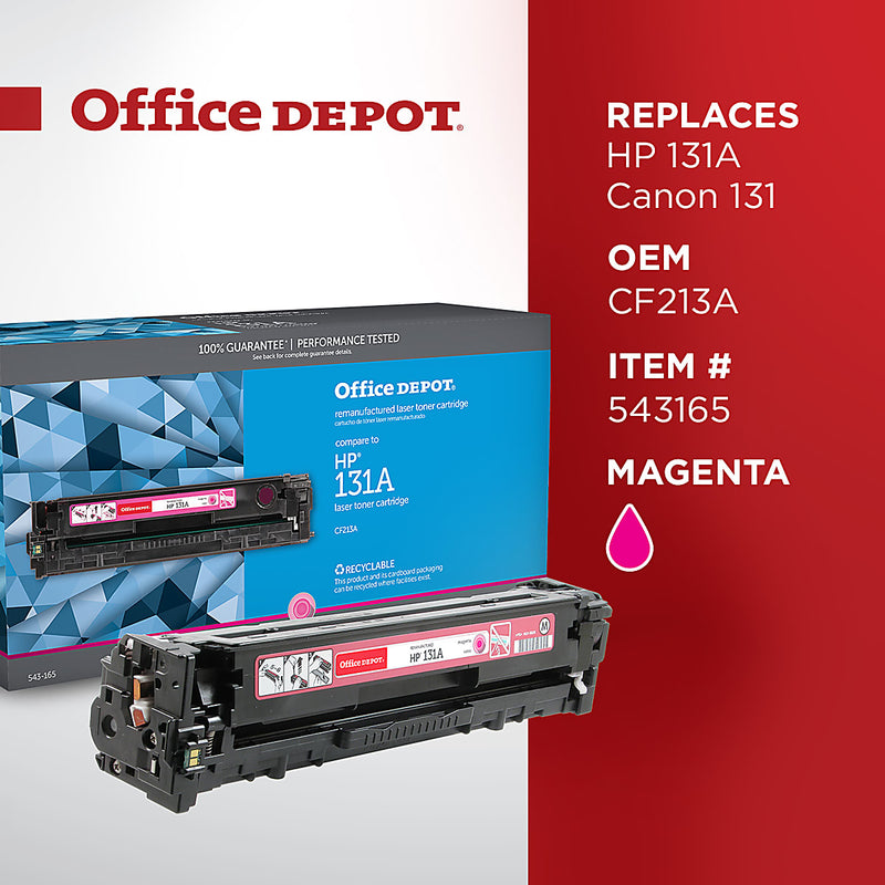 OFFICE DEPOT REMANUFACTURED MAGENTA TONER CARTRIDGE REPLACEMENT FOR HP 131A - Brand New