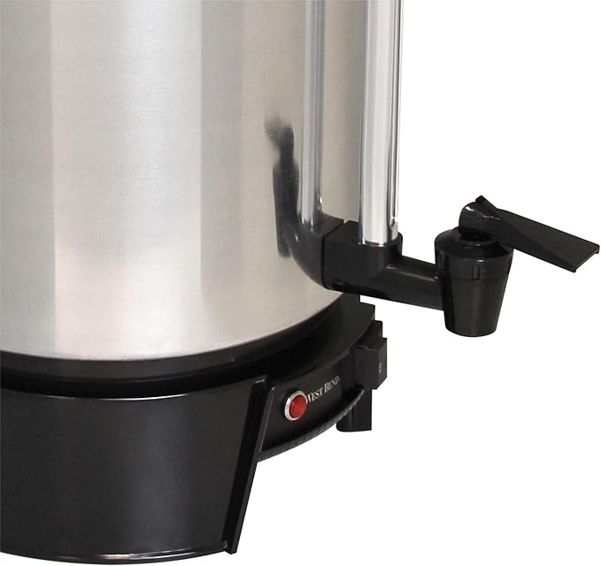 West Bend 33600 Coffee Urn Commercial Highly-Polished Aluminum 100-Cup - Silver - Like New