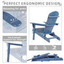 SoliWood Outdoor Folding Adirondack Chair - Leisure Blue - Like New