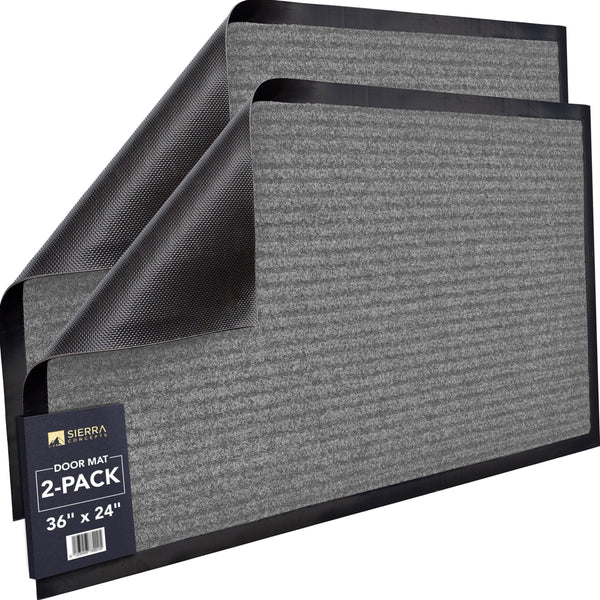 Sierra Concepts Front Door Mat Welcome Mats Entrance Doormat 2-Pack - Gray - Like New