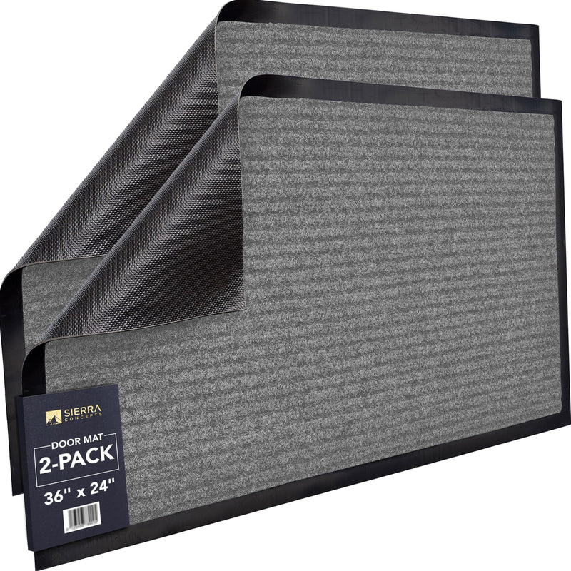 Sierra Concepts Front Door Mat Welcome Mats Entrance Doormat 2-Pack - Gray - Like New