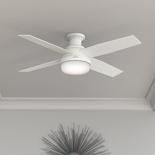 Hunter Fan Company 59242 52" Dempsey Low Profile Ceiling Fan Light - FRESH WHITE - Like New