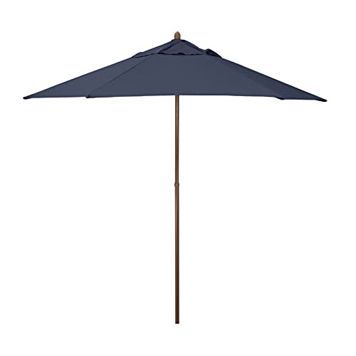 SHADE BASICS 11-FOOT ROUND EVERGREEN SERIES FAUX-WOOD PATIO UMBRELLA - NAVY - Like New
