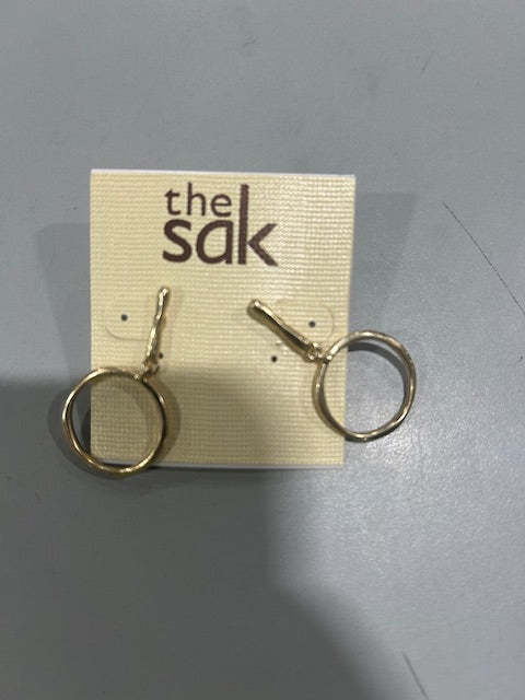 THE SAK STICK CIRCLE DROP EARRINGS GOLD TONE - GOLD - Brand New