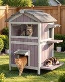 Cat House Outdoor Feral Cat Enclosure Weatherproof Warm Kitty Shelter - NEW - Brand New