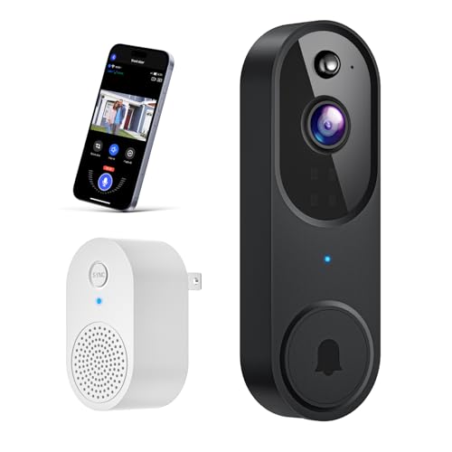 ARVOELIO WIRELESS WI-FI VIDEO DOORBELL CAMERA WITH AI MOTION DETECTION - BLACK - Like New