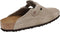 BIRKENSTOCK SOFT SUEDE LEATHER CLOGS - SIZE: MEN 10 (EU M43) - BEIGE - Like New