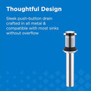 GERBER 1-1/4 IN. TOUCH-DOWN BATHROOM SINK DRAIN WITHOUT OVERFLOW - CHROME - Brand New