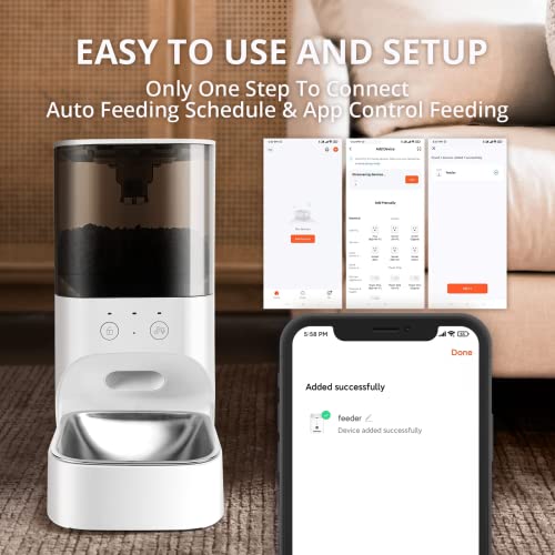 FLUFFYDREAM AUTOMATIC CAT FEEDER WITH APP CONTROL PF120 - WHITE - Like New