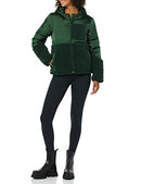 AMAZON ESSENTIALS WOMEN'S FULL-ZIP SHERPA FLEECE PUFFER JACKET GREEN - SIZE S - Brand New