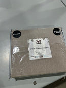 BIBB HOME BAMBOO 2000 THREAD CHAMBRAY HEATHERED SHEET SET, TWIN - GRAYISH TAUPE - Like New