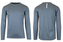GALAXY BY HARVICE MEN'S LONG SLEEVE MOISTURE-WICKING TEE SIZE: MEN M - CHARCOAL - Brand New