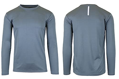GALAXY BY HARVICE MEN'S LONG SLEEVE MOISTURE-WICKING TEE SIZE: MEN M - CHARCOAL - Brand New
