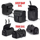 Diamond Plate Heavy Duty Waterproof PVC with Studs Motorcycle Saddlebag 6P Black - Brand New
