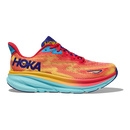 HOKA MEN'S CLIFTON 9 - SIZE: MEN 9.5 (AU/UK M9) (EU M43) - CERISE/CLOUDLESS - Like New