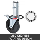 VEVOR 4 PACK 5INCH SCAFFOLDING RUBBER SWIVEL CASTER WHEELS DUAL LOCKING - BLACK - Like New