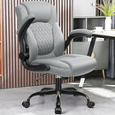 BRICK ATTIC LEATHER OFFICE CHAIR, PU HOME COMPUTER DESK ERGONOMIC BACK SUPPORT - Like New