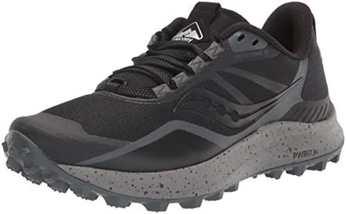 SAUCONY WOMEN'S PEREGRINE 12 TRAIL RUNNING SHOE - SIZE 8.5 - BLACK/CHARCOAL - Like New