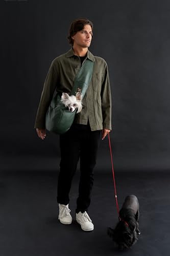 NOAH & PAW DOG SLING CARRIER FOR SMALL DOGS 5-18LB - DARK GREEN - Brand New