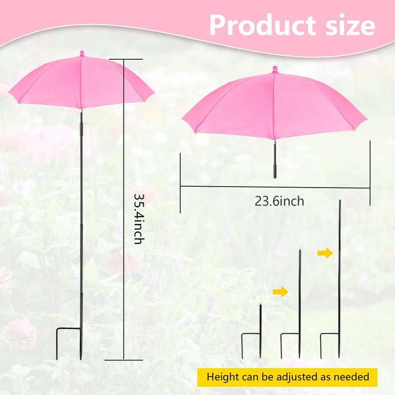 TRYLY PLANT UMBRELLAS FOR OUTDOOR GARDEN UMBRELLA 4 PC - YELLOW,PINK,BLUE,GREEN - Like New