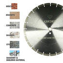 ALSKAR DIAMOND 16" GENERAL PURPOSE SAW SEGMENTED DIAMOND, ADLSS-16, SILVER - Like New