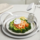 MICROWAVE SPLATTER COVER WITH WATER STEAMER FOR FOOD 10" WAVE-WHITE - Like New