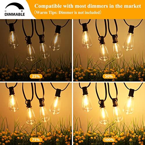 Brightever Outdoor String Lights 150FT, Patio Lights with 75+2 Dimmable ST38 - Like New