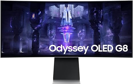 SAMSUNG 34 Odyssey G85SB QD-OLED Ultra WQHD Curved 175Hz LS34BG850SNXZA - Silver Like New