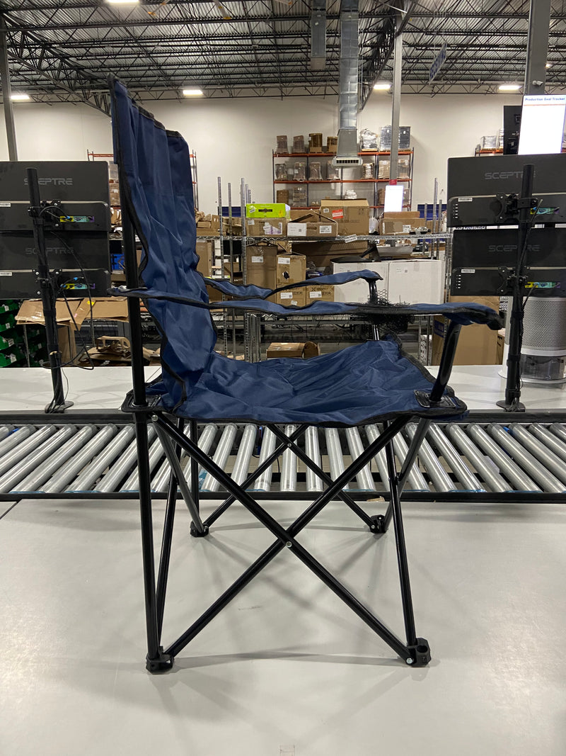 TREK OUTDOOR LIVING SOLUTIONS HEAVY DUTY CAMPING CHAIR - DARK BLUE - Brand New