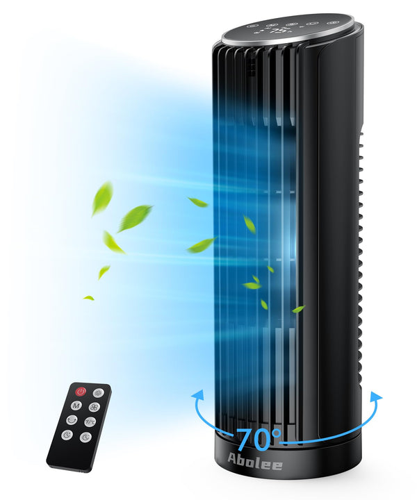 Abolee Tower Fan for Bedroom, 23ft/s Desk Fan with Remote, 70° Oscillating - Like New