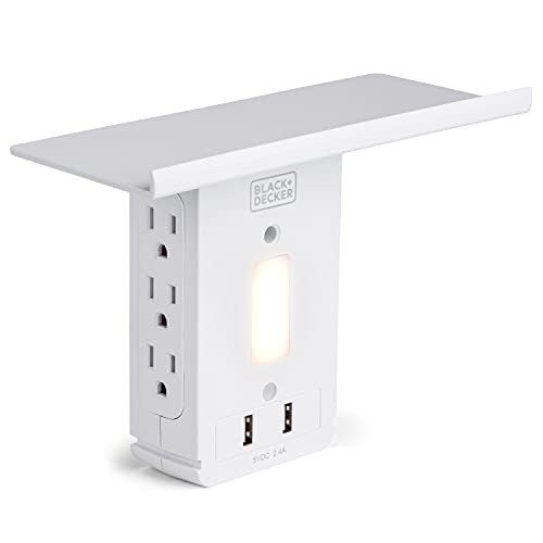BLACK AND DECKER WALL TAP SURGE PROTECTION 6 -OUTLET 1020 JOULES- WHITE - Like New