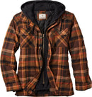LEGENDARY WHITETAILS MEN'S MAPLEWOOD HOODED SHIRT JACKET - SIZE: MEN L - PLAID - Brand New