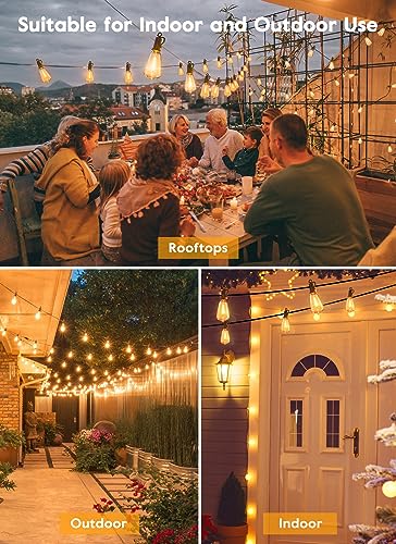 Brightown Outdoor Solar String Lights Waterproof 58FT 25 Shatterproof Bulbs Like New