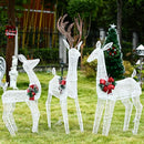BEST CHRISTMAS CHOICES 3-Piece Reindeer Family Set White Lighted Christmas Decor - Brand New