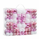 87-Pack Christmas Ball Ornaments Set Tree Decorations B0CCCG4BHT - Pink/White - Brand New