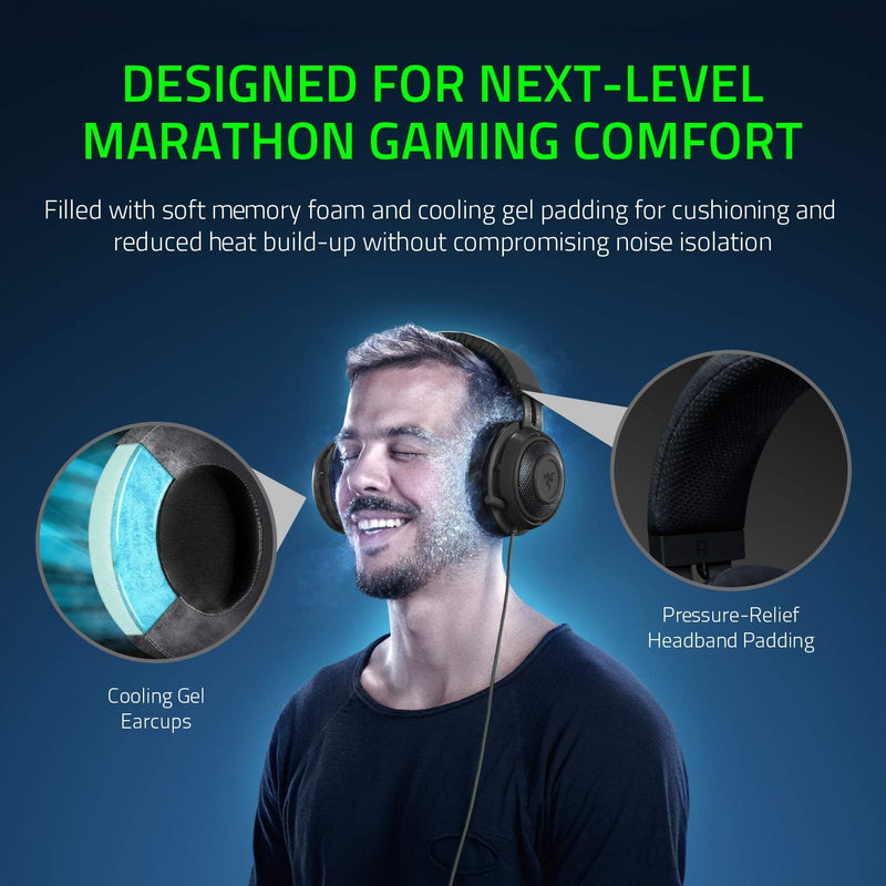 Razer Kraken Tournament Edition Wired Gaming Headset with USB Audio Controller New