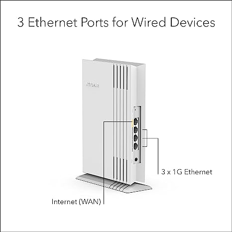 NETGEAR 4-Stream WiFi 6 AX1800 Dual-Band Gigabit Router WAX202-100NAS - White Like New