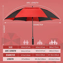 ZOMAKE Large Oversized Windproof Duty Umbrellas - 68" XL Sports (Black/Red) - Brand New