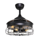 PARROT UNCLE 36" BENALLY INDUSTRIAL DOWNROD MOUNT CEILING FAN LIGHTING - BLACK - Brand New