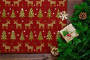 Brumlow Mills Holiday Delight Washable Trees and Reindeer Rug 30"x46" Red - Brand New