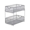 MIND READER NETWORK COLLECTION 2-TIER METAL MESH SLIDING BASKET STORAGE - SILVER - Like New