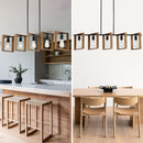 CAFULAM 41.5" KITCHEN ISLAND LIGHTING,5 LIGHTS - BLACK/WOOD - Like New