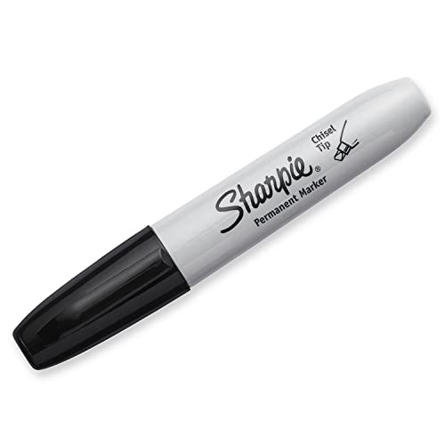 SHARPIE PERMANENT CHISEL TIP MARKER, POSTER MARKERS, 38201 12 COUNT - BLACK - Brand New