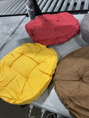 GENERIC 6 ROUND PILLOW SET - RED, YELLOW, GRAY, PINK, BROWN, GREEN - Like New