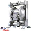 AlphaWorks Air-Powered Nitrile Double Diaphragm Transfer Pump - 12GPM, 1/2"