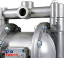 AlphaWorks Air-Powered Nitrile Double Diaphragm Transfer Pump - 12GPM, 1/2"