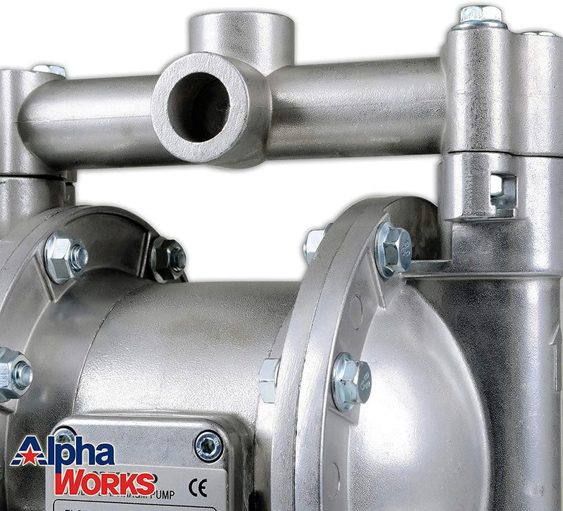 AlphaWorks Air-Powered Nitrile Double Diaphragm Transfer Pump - 12GPM, 1/2"