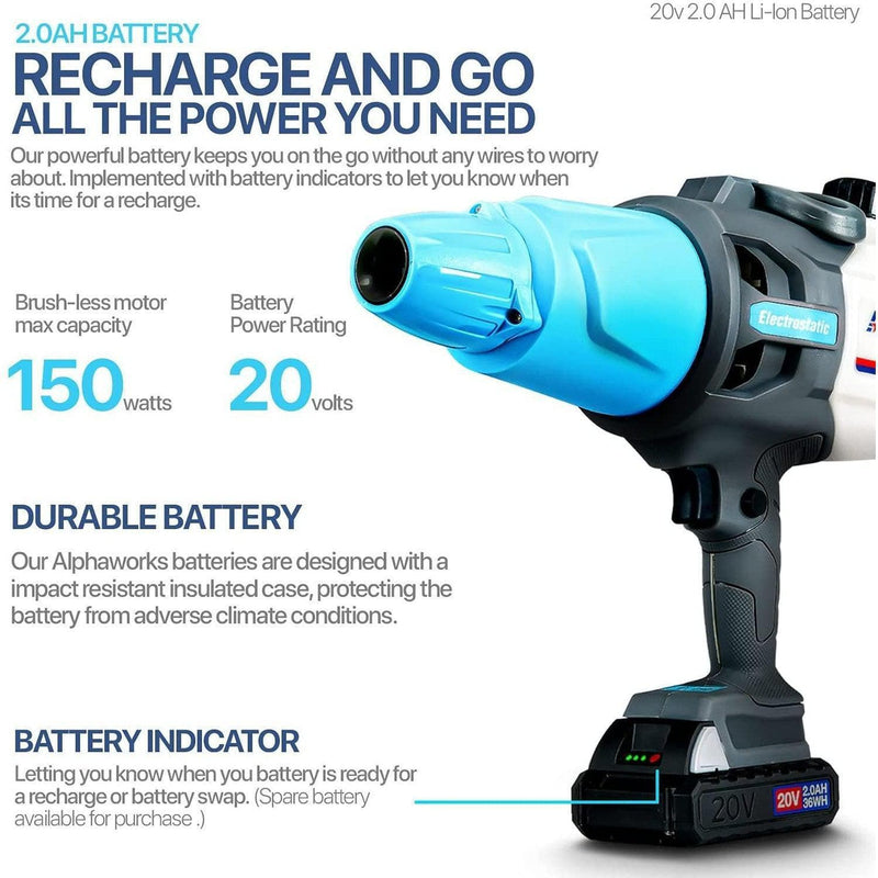 AlphaWorks Handheld Electrostatic Sprayer & Fogger - For Cleaning, Garden,