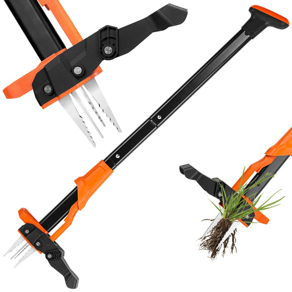 WEED PULLER TOOL STAND UP HEAVY DUTY WEEDING TOOL WITH 39" HANDLE - ORANGE - Like New